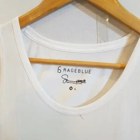 [새상품] RAGEBLUE 민소매 티셔츠 화이트